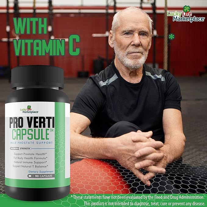 Pro Verti Capsule - Male Prostate Support - Promote Prostate Health & Normal Prostate Size - Support Healthy Hormone Production & Urine Flow - Aid Full Body Health & Healthy Prostate Function