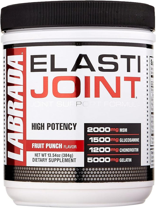 Labrada Elastijoint - Joint Support Powder, All In One Drink Mix with Glucosamine Chondroitin, MSM and Collagen, Fruit Punch, 30 Servings