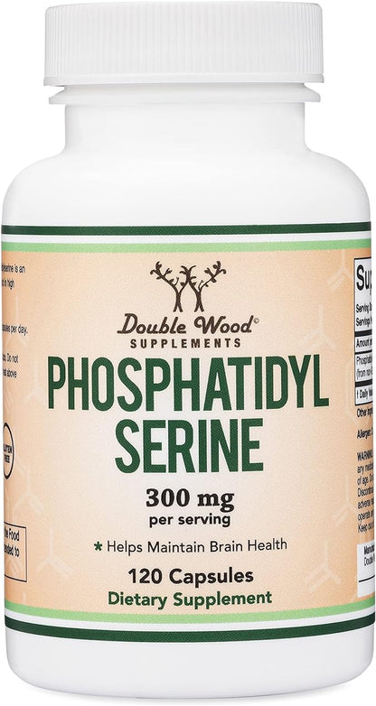 PhosphatidylSerine Supplement 300mg Per Serving, 120 Capsules (Phosphatidyl Serine Complex) by Double Wood