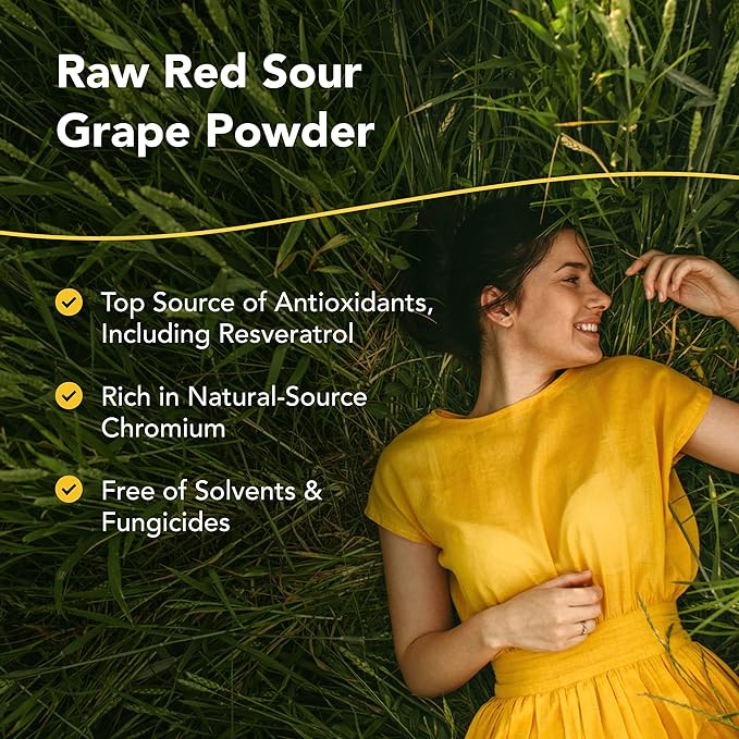 NORTH AMERICAN HERB & SPICE Resvital - 4.23 oz - Raw Red Sour Grape Powder - Source of Antioxidants, Resveratrol, Chromium, Vitamins & Minerals - Non-GMO - 24 Servings