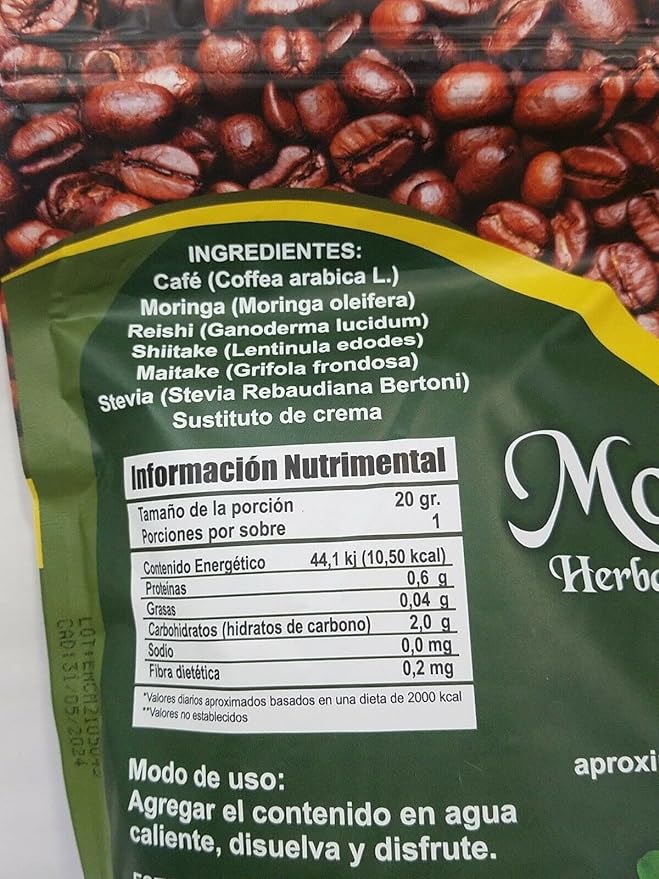 Mr. Botanic Moringa Herbal Coffee/ Moringa Cafe Herbal Vida 4n1 Arabic Coffee