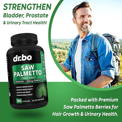 Saw Palmetto for Men Prostate Health - Hair Growth Plus Bladder Control Supplements Complex & DHT Blocker for Women & Men - Pure Saw Palmetto Hair Loss Supplement Support Extract & Urination Pills Aid