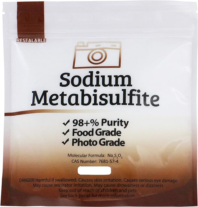 20 lb Sodium Metabisulfite Food Grade/Photo Grade 98.6+% Purity White Granular Solid Crystals