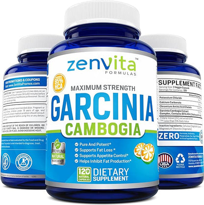 100% Pure Garcinia Cambogia Extract with 95% HCA - 120 Capsules - 2100 mg, Non-GMO & Gluten Free, Highest Potency, Maximum Strength Garcinia Cambogia