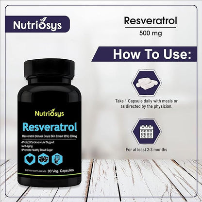 Resveratrol 500mg 90 Veg Capsules