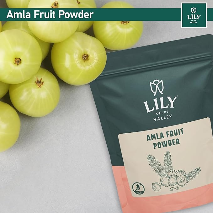 Lily of the Valley Amla Berry Powder (Amalaki) - Ideal for Cooking & Beauty Care - Rich in Antioxidant & Vitamin C - Natural, Vegan & Gluten-Free - Packed in Resealable Pouch (16oz, 453g)