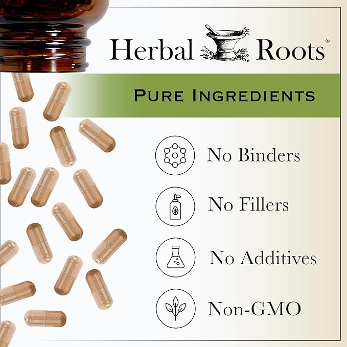 Herbal Roots Organic Saw Palmetto Capsules | 1,000mg per Serving | 60 Organic Vegan Capsules