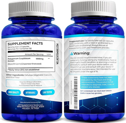 We Like Vitamins Resveratrol 1000mg per Serving - 180 Easy to Swallow Veggie Capsules - Natural Resveratrol Supplement 1000mg - Antioxidant Supplement Helps Support Anti-Aging and Immune System