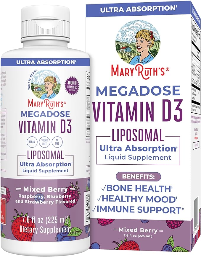 MaryRuth Organics Vitamin D | 45 Day Supply | Sugar Free | Liquid Vitamin D Liposomal Immune Support for Adults | VIT D3 | Vegan | Gluten Free | Non-GMO | 45 Servings