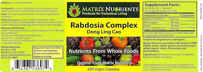 RABDOSIA Complex - Highly Potent Antioxidant for Maximum Cell Protection! - 100% Natural Ingredients: Rabdosia Extract, Green Tea, Resveratrol, Rutin - Vegan Capsules (120ct)