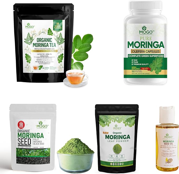 MOGO Organic Moringa Leaf Powder 1 LB | Antioxidants - Immunity Support |Joyfully Grown| Perfect for Tea,Smoothie, Baking, Salad and Juice