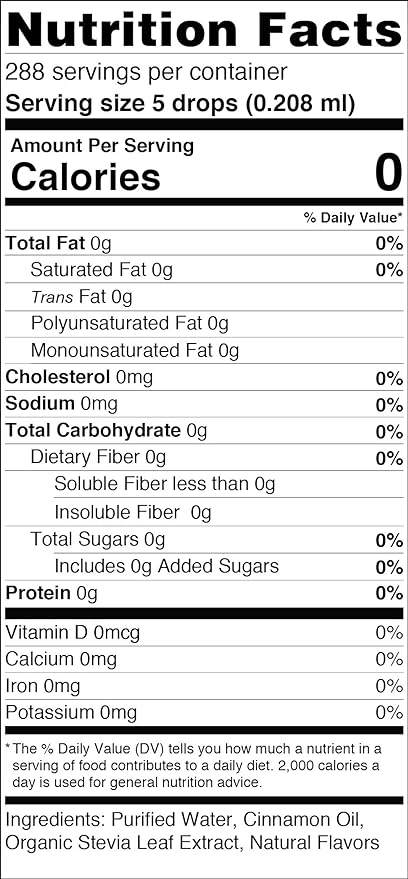 Sweetleaf Stevia Clear Liquid Cinnamon 2 Fl oz