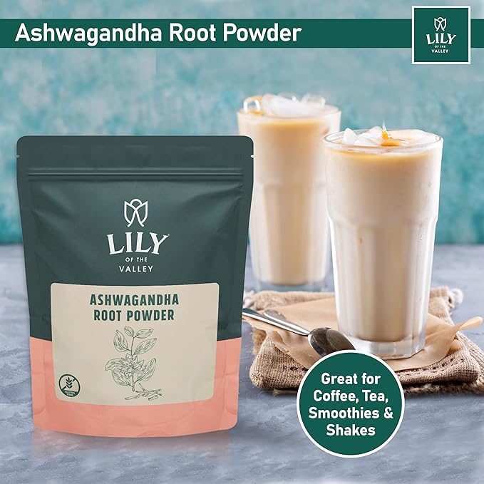 LILY OF THE VALLEY Ashwagandha Root Powder - Withania Somnifera - Sourced from India - No Filler No Additives - Indian Ginseng - Vegan & Gluten Free - Packed in Resealable Pouch (8oz, 226g)