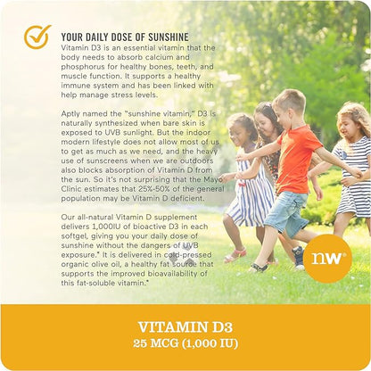 NatureWise Vitamin D3 1000iu (25 mcg) Healthy Muscle Function, and Immune Support, Non-GMO, Gluten Free in Cold-Pressed Olive Oil, Packaging Vary ( Mini Softgel), 360 Count