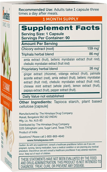 Himalaya FlorAvani, Balances Your Probiotic Flora, for Digestion, Gas, Nausea & Heartburn Relief, 271 mg, 90 Capsules, 1 Month Supply