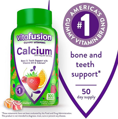 Vitafusion Chewable Calcium Gummy Vitamins 100 Count & Ashwagandha Gummies 60 Count Bundle