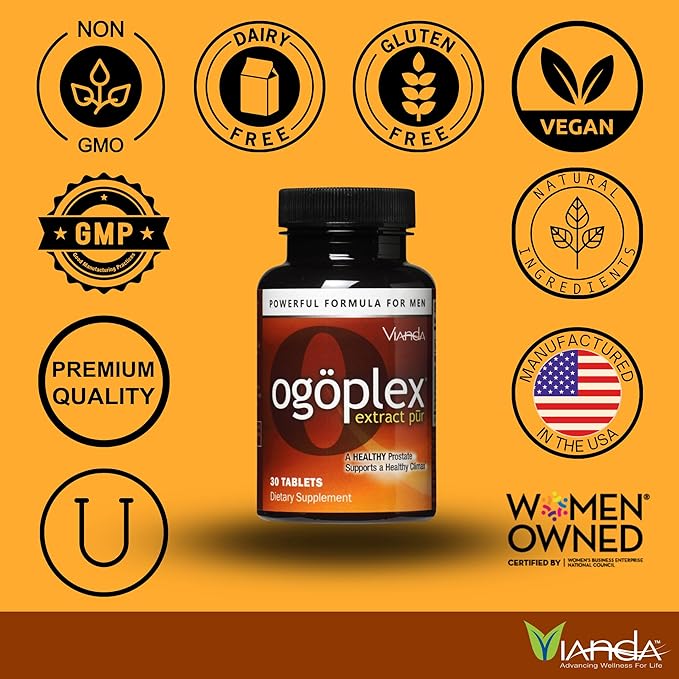 ogoplex® | Male Prostate Health and Urinary Support Supplement with Graminex® Swedish Flower Pollen, Saw Palmetto, Phytosterols & Lycopene - 1 Month Supply (12 Pack)