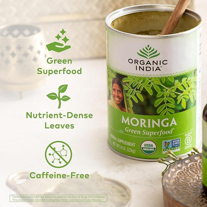 ORGANIC INDIA Moringa Supplement Powder, 8 Oz