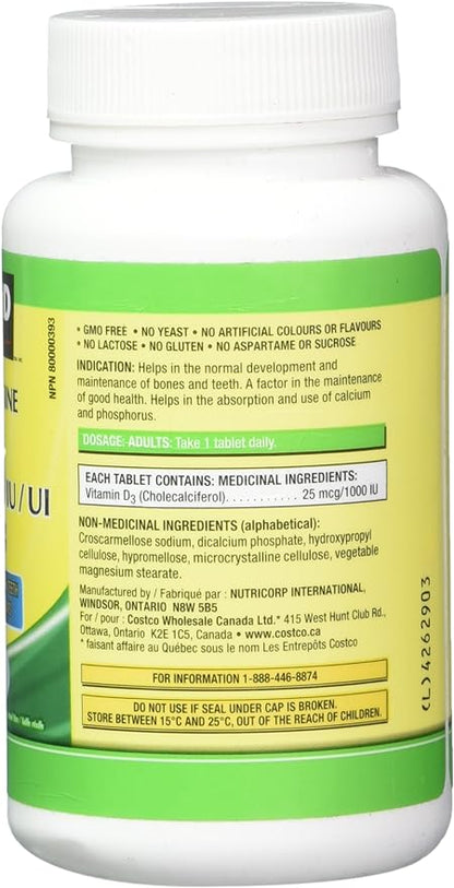 Kirkland Signature Vitamin D3 1000 IU, 360 Tablets