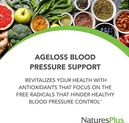 Natures Plus AgeLoss Blood Pressure Support - 90 Tablets - with Trans-Resveratrol & 1200 mg of Whole Foods - Vegetarian, Gluten Free - 30 Servings