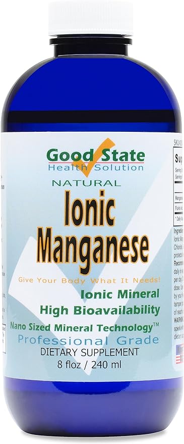 Good State Liquid Ionic Manganese (96 servings at 2 mg elemental, plus 2 mg fulvic acid - 8 fl oz)