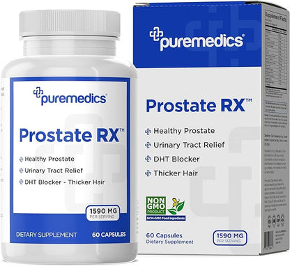 ProstateRX Saw Palmetto, Pygeum & Pumpkin Seed Extract | Prostate & Urinary Health | Bladder Emptying | Reduce Urgency | Clinical Strength 60 Capsules