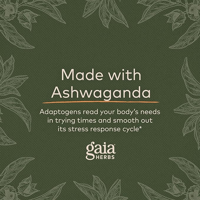 Gaia Herbs Organic Ashwagandha Gummies, Stress Support, Cinnamon, Ginger, Gluten Free, Vegan, 120 Count