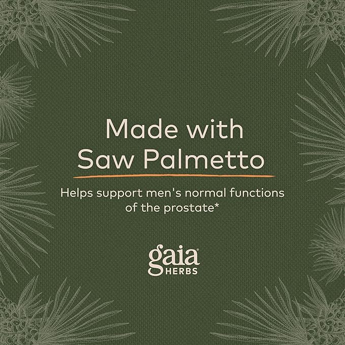 Gaia Herbs Saw Palmetto - Supports Healthy Prostate Function for Men - Contains Saw Palmetto and Sunflower Seed Lecithin to Support Men’s Health - 60 Vegan Liquid Phyto-Capsules (30-Day Supply)