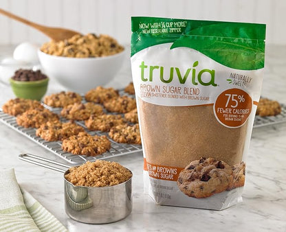 Truvia Brown Sugar Blend, Mix of Natural Stevia Sweetener and Brown Sugar, 18 oz Bag