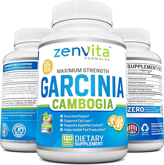 100% Pure Garcinia Cambogia Extract with 95% HCA - 120 Capsules - 2100 mg, Non-GMO & Gluten Free, Highest Potency, Maximum Strength Garcinia Cambogia