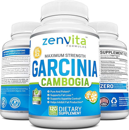 100% Pure Garcinia Cambogia Extract with 95% HCA - 120 Capsules - 2100 mg, Non-GMO & Gluten Free, Highest Potency, Maximum Strength Garcinia Cambogia