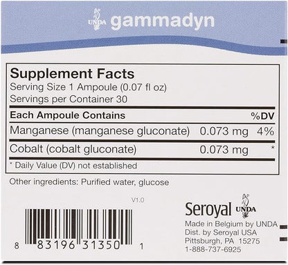 UNDA GAMMADYN Mn-Co | Manganese-Cobalt Oligo-Element Supplement | 30 Ampoules