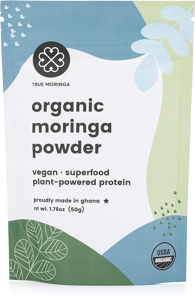 Organic Moringa Powder | 100% Raw Organic Moringa Powder, Certified USDA Organic. Non-GMO (50g)