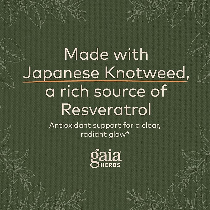 Gaia Herbs Resveratrol 150 - Beauty & Radiance Antioxidant Support Supplement - Made with Japanese Knotweed - Contains 150 mg Trans-Resveratrol per Serving - 50 Liquid Phyto-Capsules (25-Day Supply)