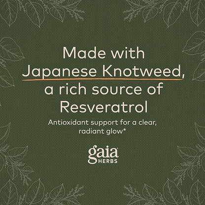 Gaia Herbs Resveratrol 150 - Beauty & Radiance Antioxidant Support Supplement - Made with Japanese Knotweed - Contains 150 mg Trans-Resveratrol per Serving - 50 Liquid Phyto-Capsules (25-Day Supply)