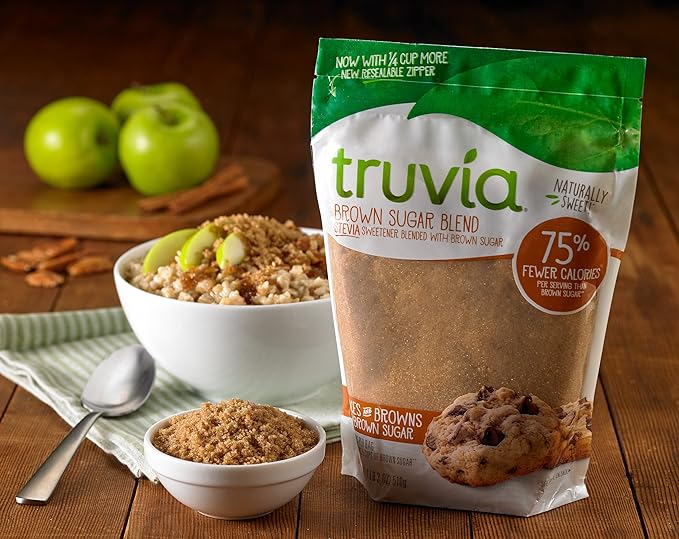 Truvia Brown Sugar Blend, Mix of Natural Stevia Sweetener and Brown Sugar, 18 oz Bag