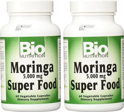 BIO NUTRITION INC Moringa 5,000 MG SUPR Food, 60 VCAP (Pack of 2)