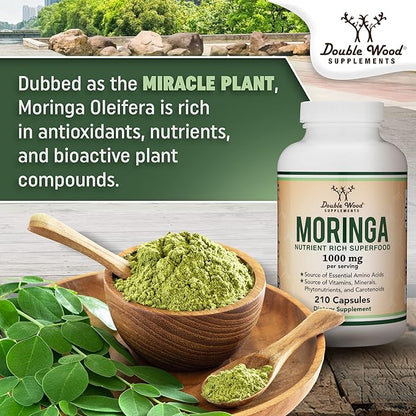 Lactation Supplement for Increased Breast Milk - Moringa Vegan Superfood for Breastfeeding Lactation Support (More Effective Than Lactation Cookies) for Breast Milk Supply Boost by Double Wood