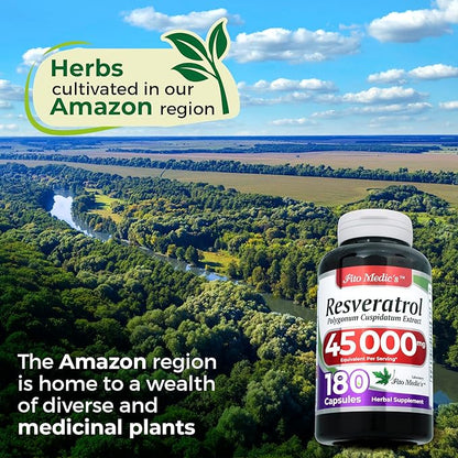 Lab | resveratrol |180 capsules | 45000 mg | resveratrol supplement | resveratrol organic | resveratrol supplement organic| resveratrol supplements | resveratrol capsules | Ultra high Absorption.