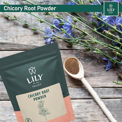 Lily of the Valley Chicory Root Powder - Soluble Fiber Powder - Dissolves Instantly in Hot Water or Milk - Vegan & Gluten-Free - Packed in Resealable Pouch (8oz, 226g)