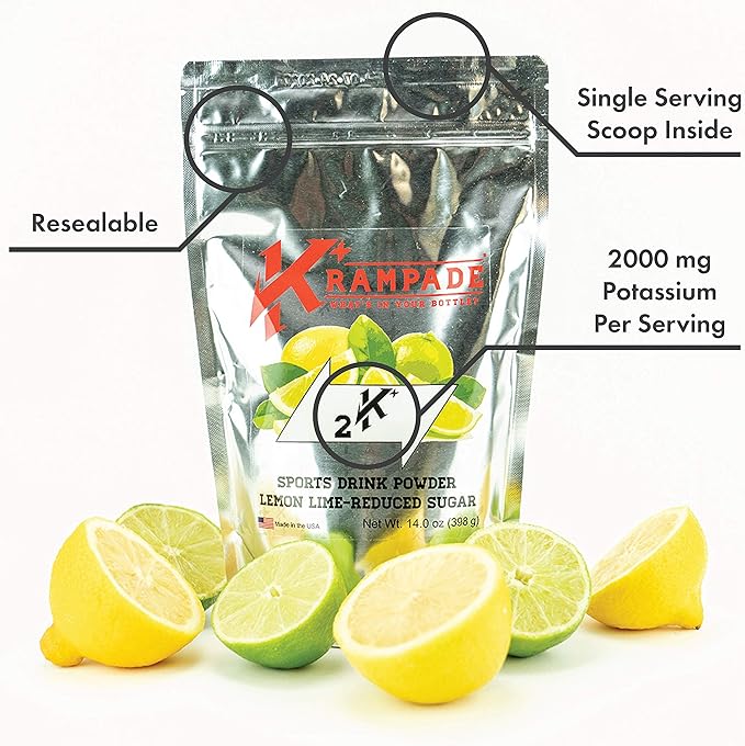 Electrolytes Powder Potassium Supplement - 2000 mg K+, 2X More Than Coconut Water | Cramp Relief and Prevention | Hydration Powder