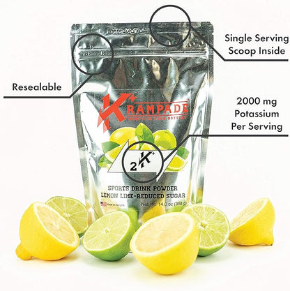 Electrolytes Powder Potassium Supplement - 2000 mg K+, 2X More Than Coconut Water | Cramp Relief and Prevention | Hydration Powder