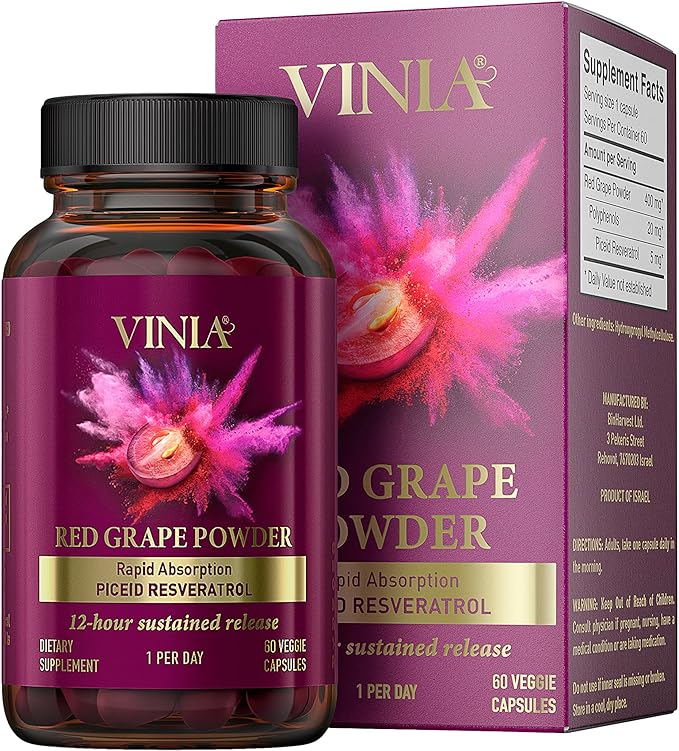 12-Hour Sustained Release Piceid Resveratrol Supplement. Nitric Oxide Supplement. Supports Heart Health, Blood Flow, Boost Oxygen Superfood Powder, Keto Friendly. Vegan & Non-GMO. 60 Day Supply.